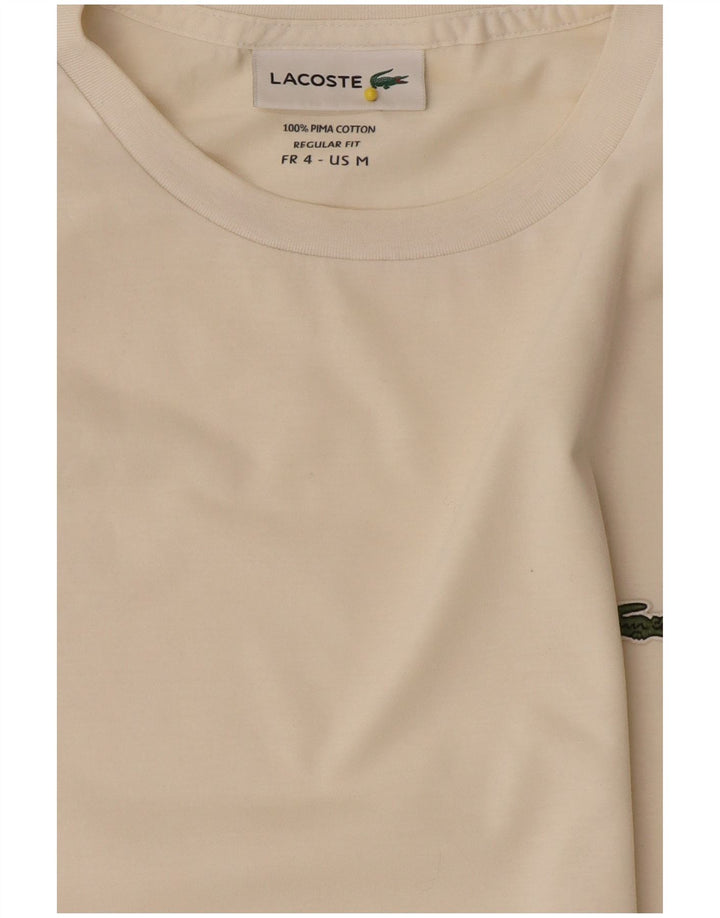 Lacoste Женская футболка обычного кроя, размер 4, средний, белый, хлопковый