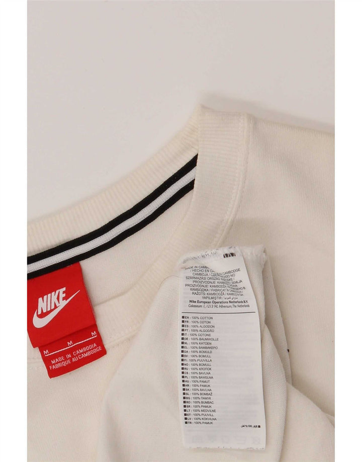 Мужской топ с графическим рисунком Nike, средний белый хлопок, с длинным рукавом