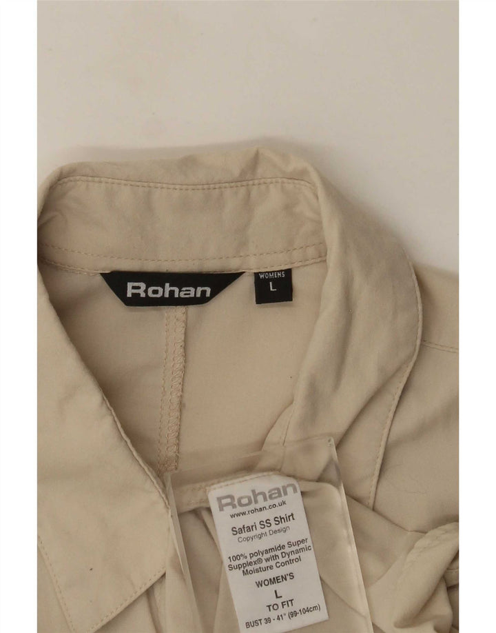 Женская рубашка с коротким рукавом Rohan UK 16, большая, бежевая, полиамид