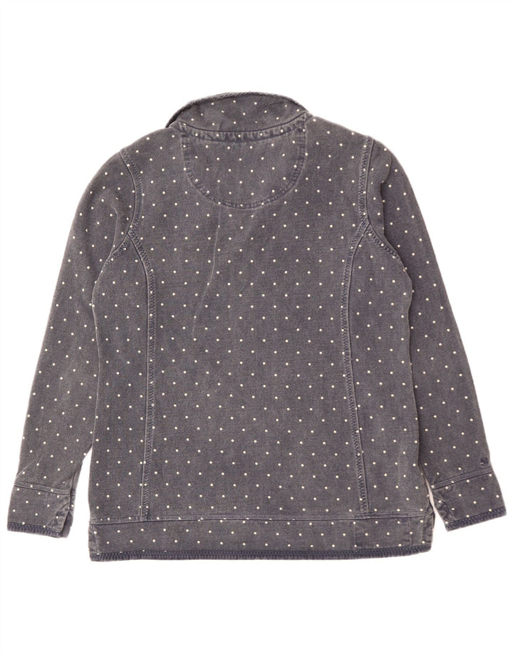 Женский джемпер с воротником на молнии Fat Face, Великобритания, 14, большой, темно-синий, в пятнистый цвет