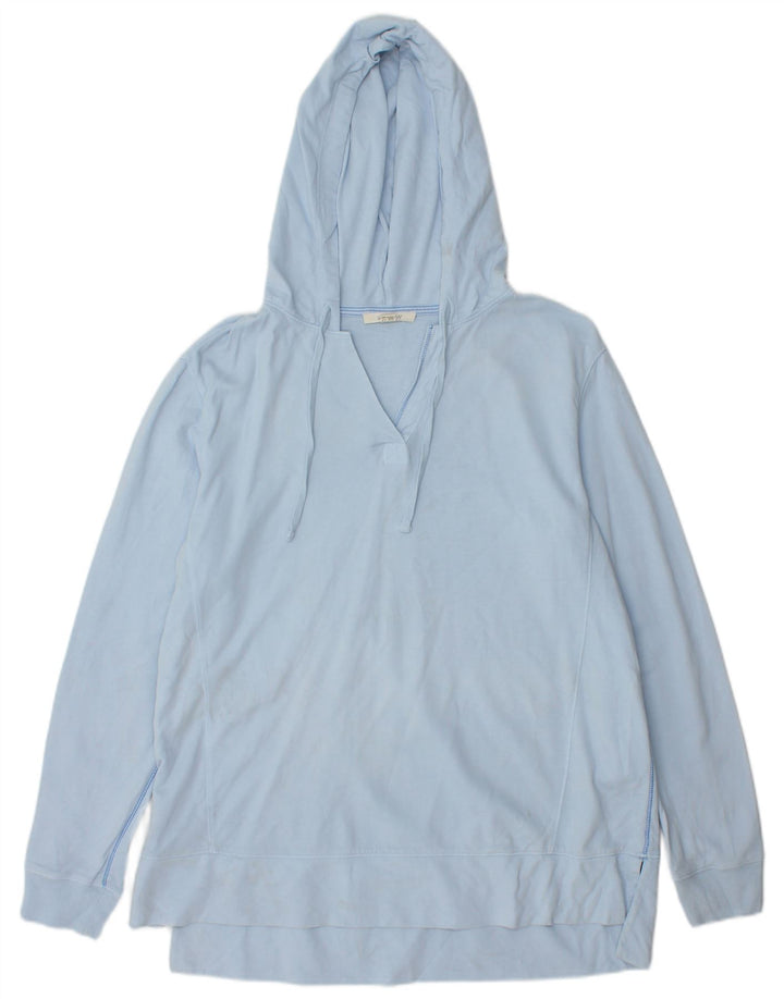 Женский джемпер с капюшоном WHITE STUFF UK 12, средний синий хлопок