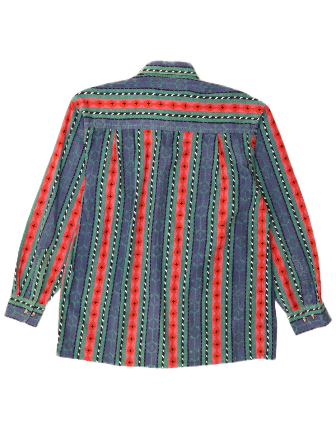 Мужская фланелевая рубашка VINTAGE, размер 38, хлопок, средняя синяя полоска