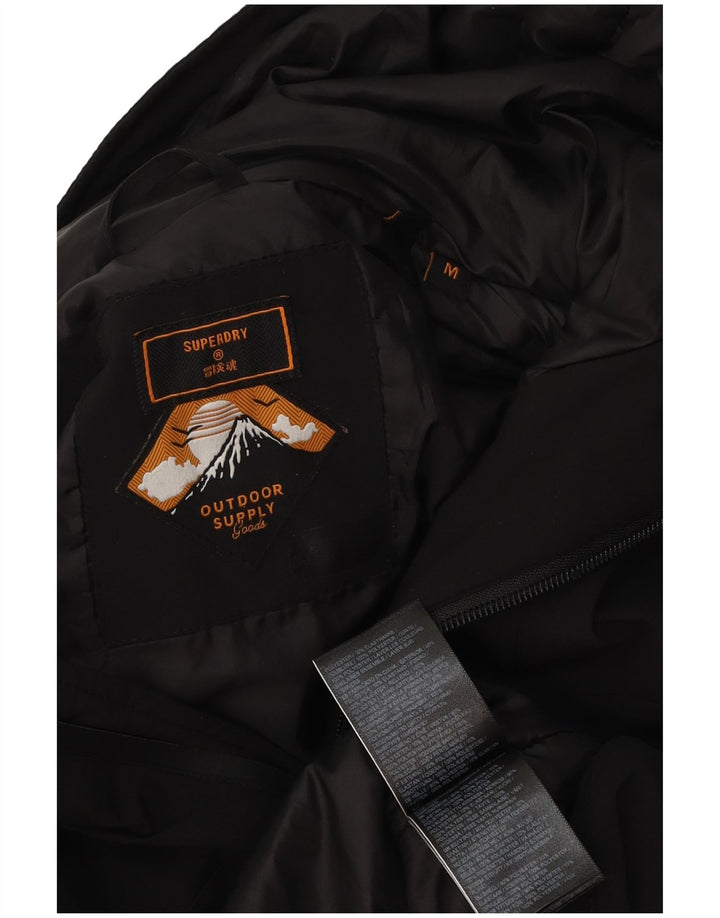 Мужская ветровка с капюшоном Superdry UK 38, средний черный полиэстер