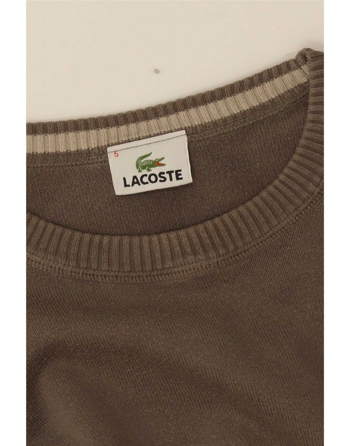 Мужской свитер Lacoste с круглым вырезом, размер 5, большой, хаки