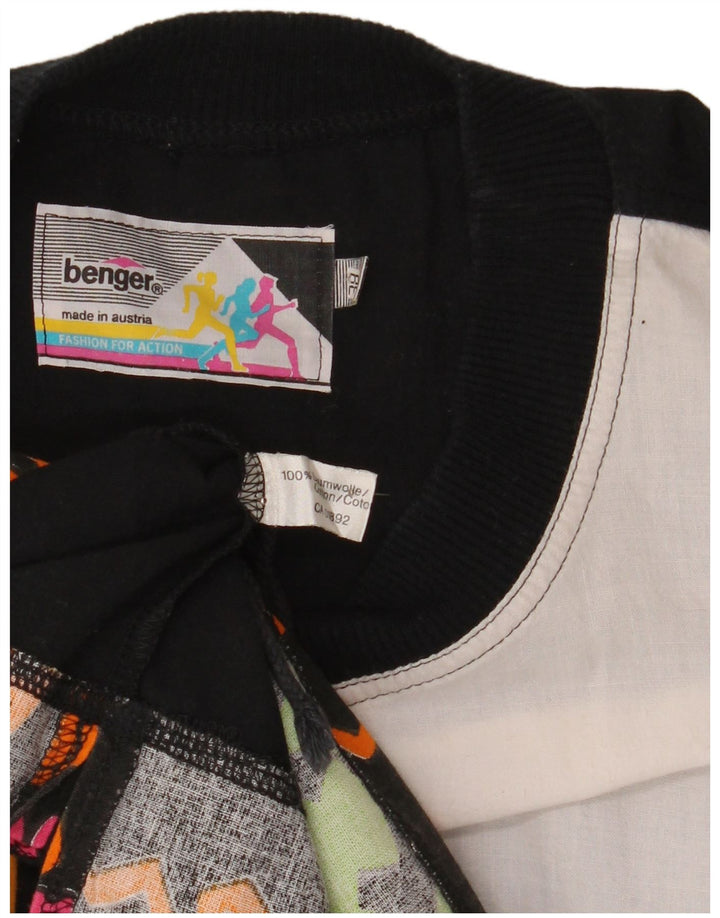 BENGER Женский топ с рисунком, рукавом 3/4, EU 38, средний, черный, с цветными блоками
