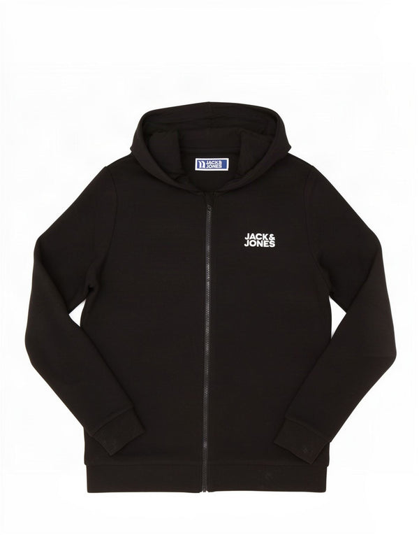 Свитер с капюшоном на молнии для мальчиков Jack & Jones, 15–16 лет, черный, хлопок