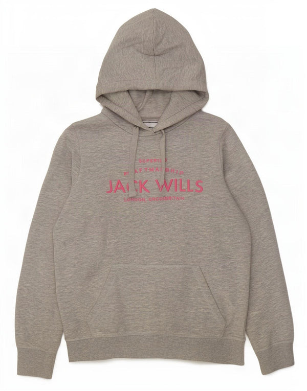 Женский джемпер с капюшоном Jack Wills Oversized с рисунком, Великобритания, 10, маленький, серый в крапинку