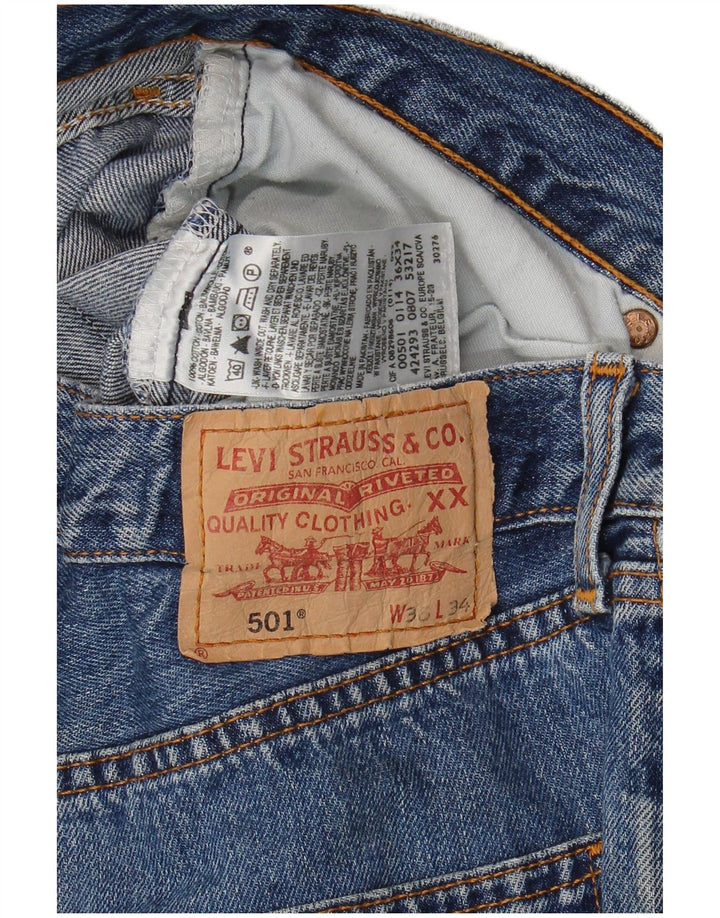 Мужские прямые джинсы Levi's 501 W36 L28 синие, хлопок
