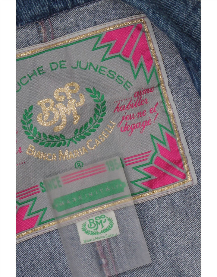 Женский джинсовый пиджак на 1 пуговице Bianca Maria Caselli UK 10, маленький синий