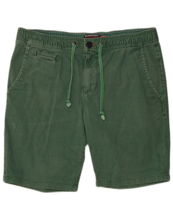 Мужские шорты-чиносы Superdry, большие, W36, зеленые, хлопок с узором «гусиные лапки»