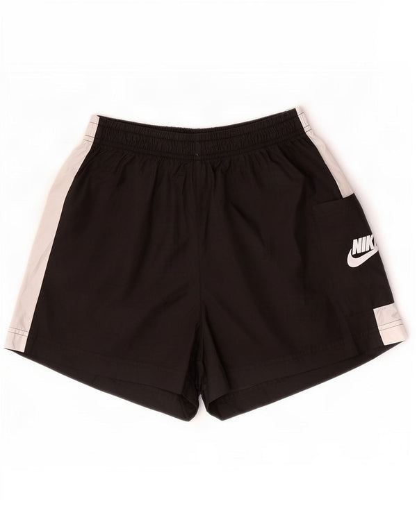 Женские спортивные шорты Nike UK 14, средний черный, полиэстер с цветными блоками