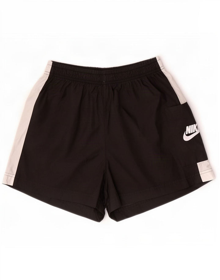 Женские спортивные шорты Nike UK 14, средний черный, полиэстер с цветными блоками