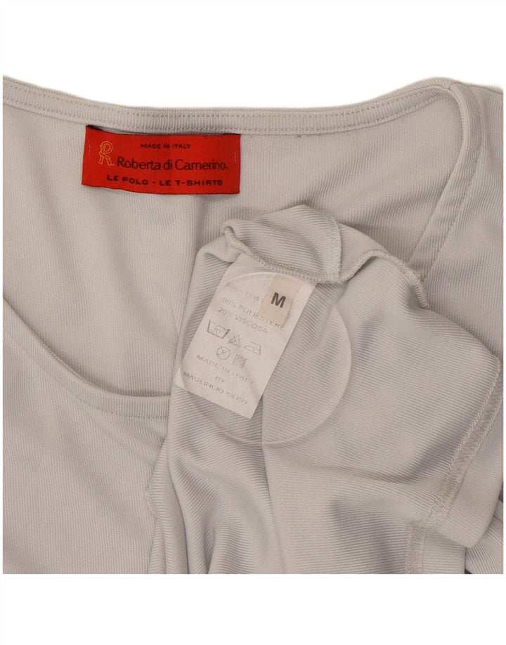 ROBERTA DI CAMERINO Женская футболка Top UK 14 Medium Grey Полиэстер