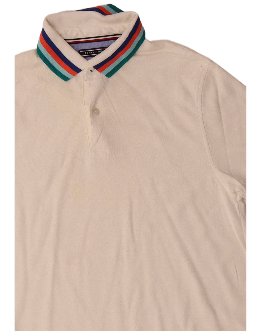 TOMMY HILFIGER Mens Slim Fit Polo Shirt Medium White