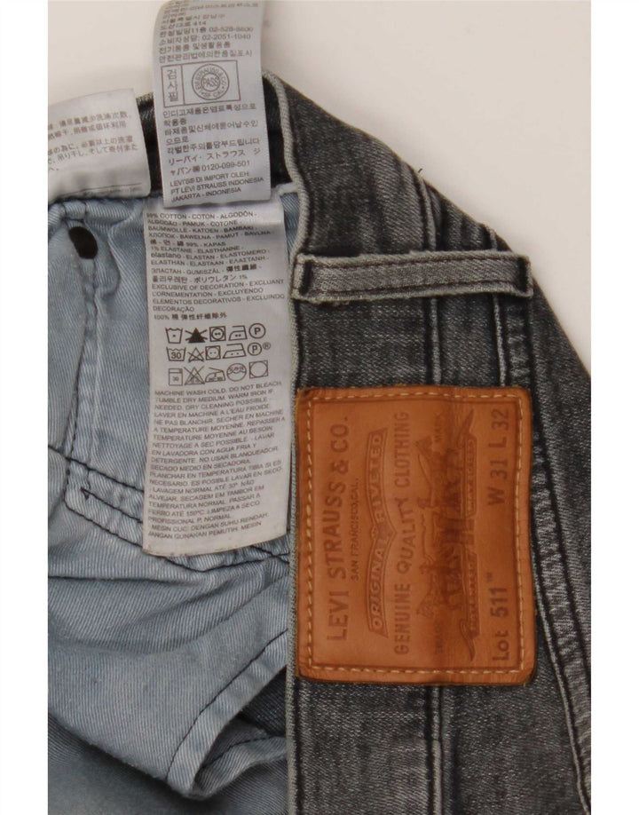 Мужские джинсы Levi's 511 Slim W31 L32 Серые хлопковые