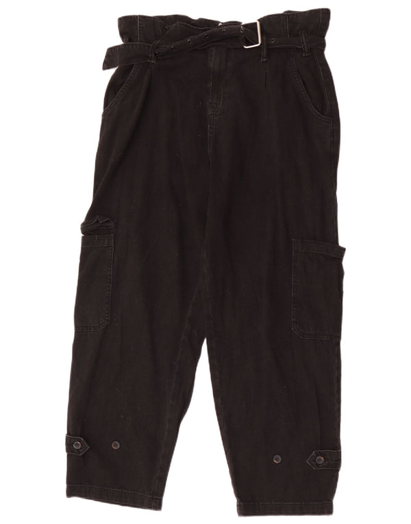 Женские зауженные джинсы-карго All Saints UK 12, средние W32 L27, черный хлопок
