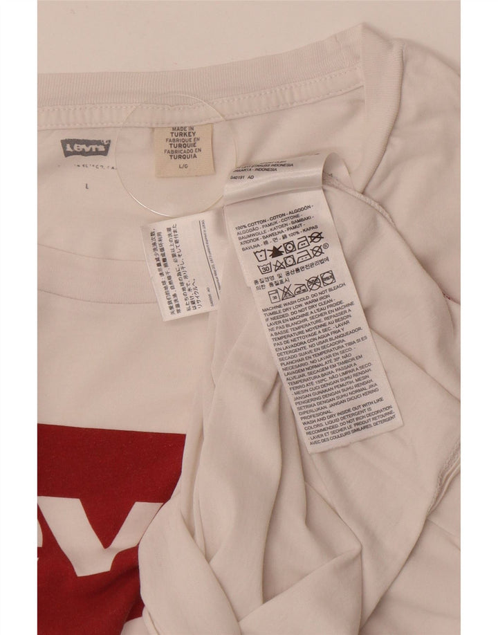 Мужская футболка с рисунком Levi's, большой белый хлопок