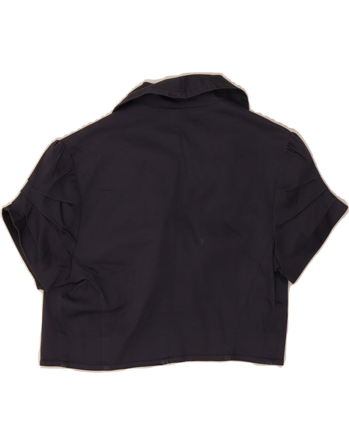 SPORTSTAFF Womens Open Short Sleeve Blazer Jacket UK 12 Medium Navy Blue Vintage Sportstaff and Second-Hand Sportstaff from Messina Hembry 
