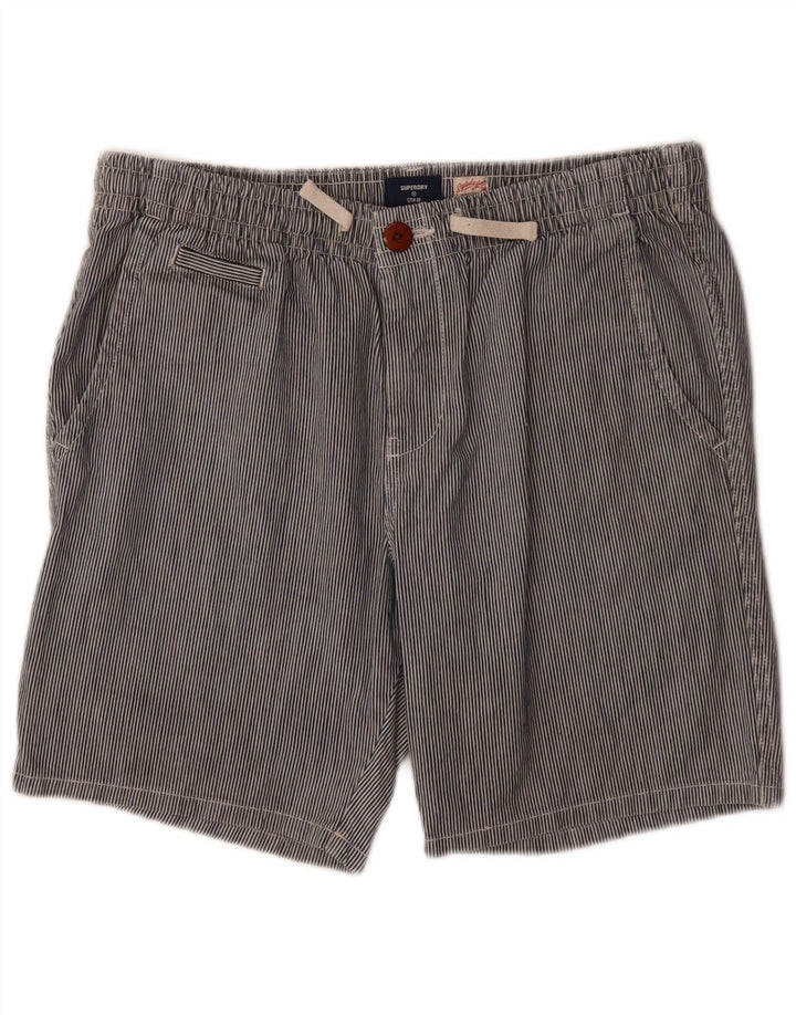 Мужские шорты чинос Superdry Medium W32, синие, хлопковые в тонкую полоску
