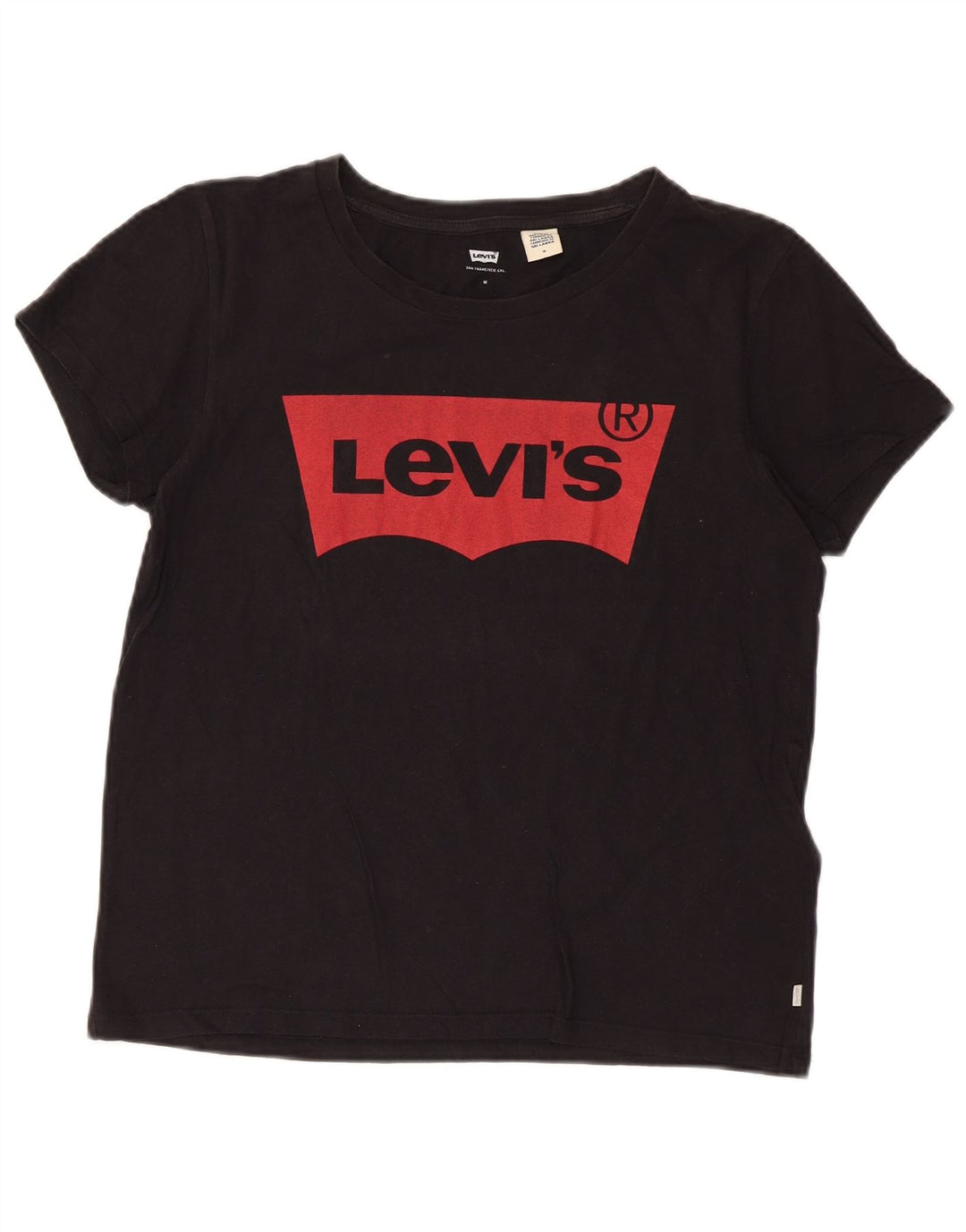Женская футболка с рисунком Levi's Top UK 14, средний черный хлопок