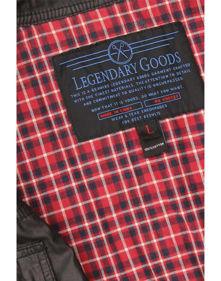 Винтажная мужская куртка UK 40, большая, черная, хлопковая