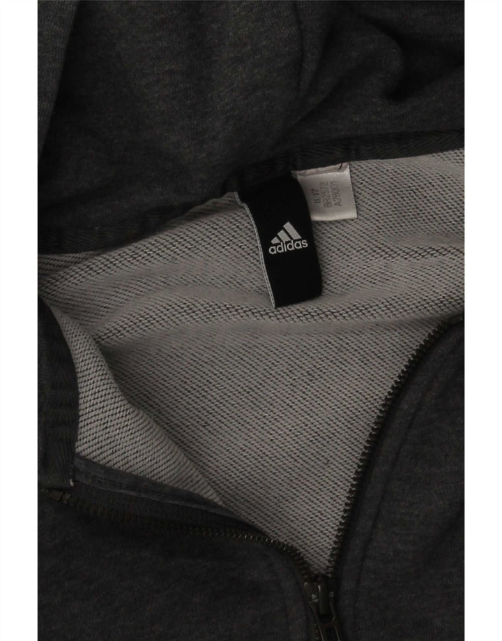 Adidas Мужской свитер с капюшоном и молнией с графическим рисунком, маленький серый