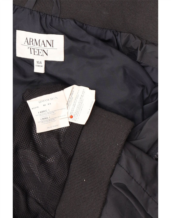 ARMANI TEEN Boys Bomber Jacket 15-16 Years Black Polyester