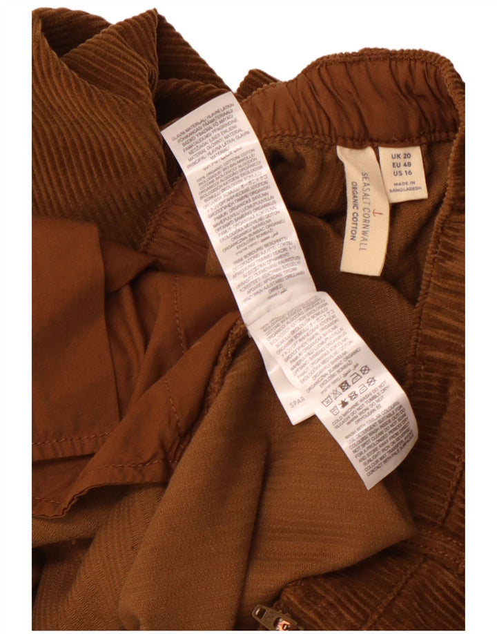 SEASALT CORNWALL Женские прямые вельветовые брюки UK 20 2XL W40 L28 Коричневые