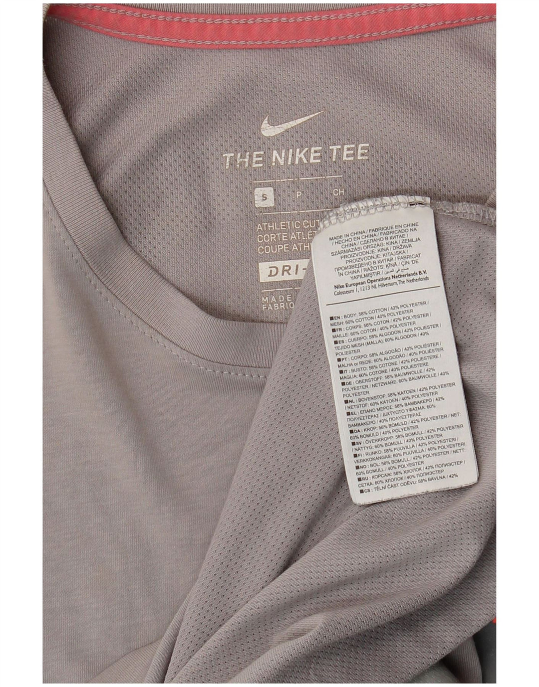 Мужской топ с графическим рисунком Nike Dri Fit, маленький серый хлопок с длинными рукавами