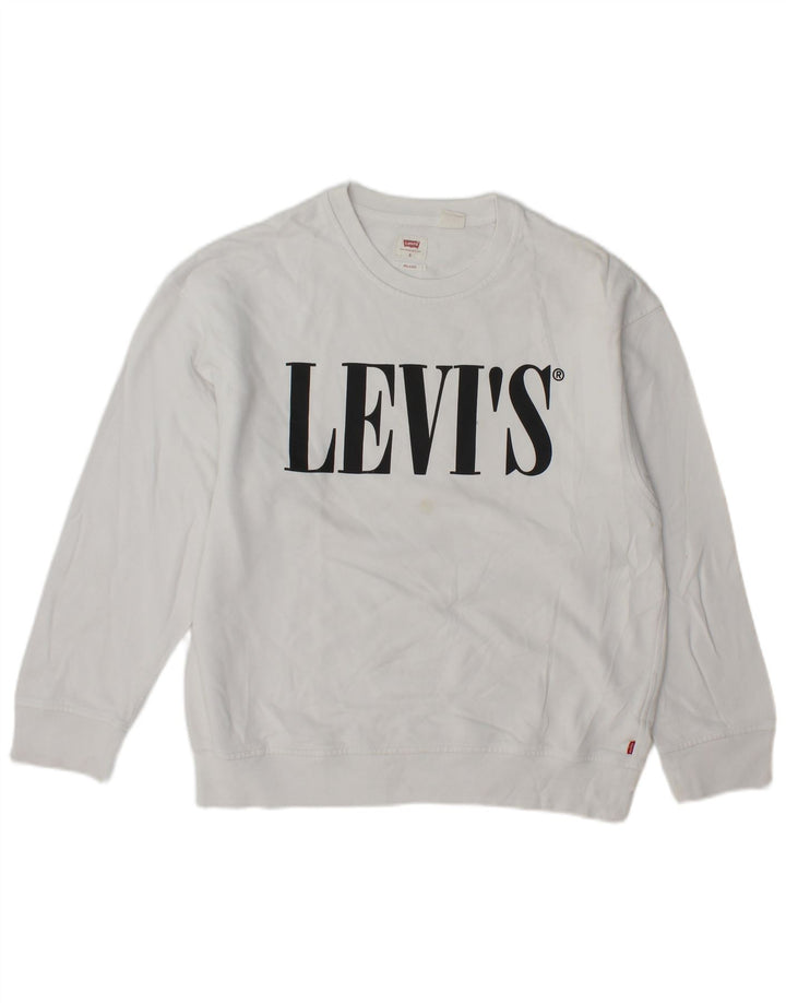 Мужской свободный свитшот с рисунком Levi's, маленький белый хлопковый джемпер