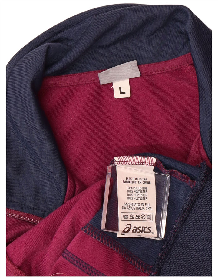 Женский спортивный костюм ASICS, верхняя куртка UK 14, большой фиолетовый полиэстер с цветными блоками