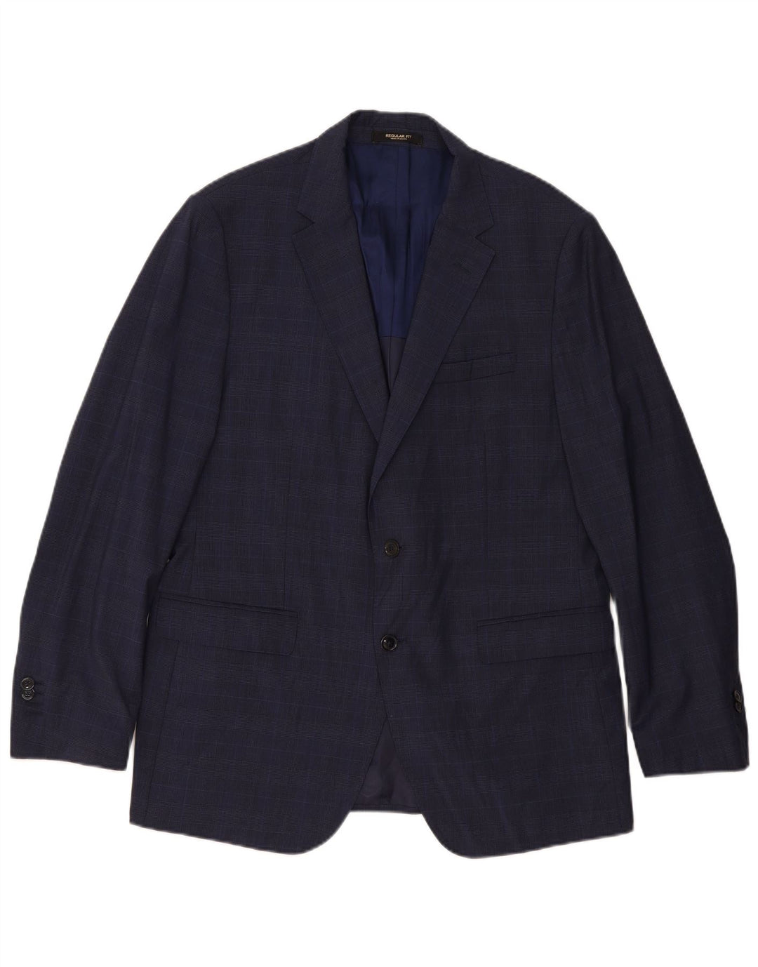MASSIMO DUTTI Мужской пиджак на 2 пуговицах EU 56 XL Темно-синий с узором «гусиные лапки»
