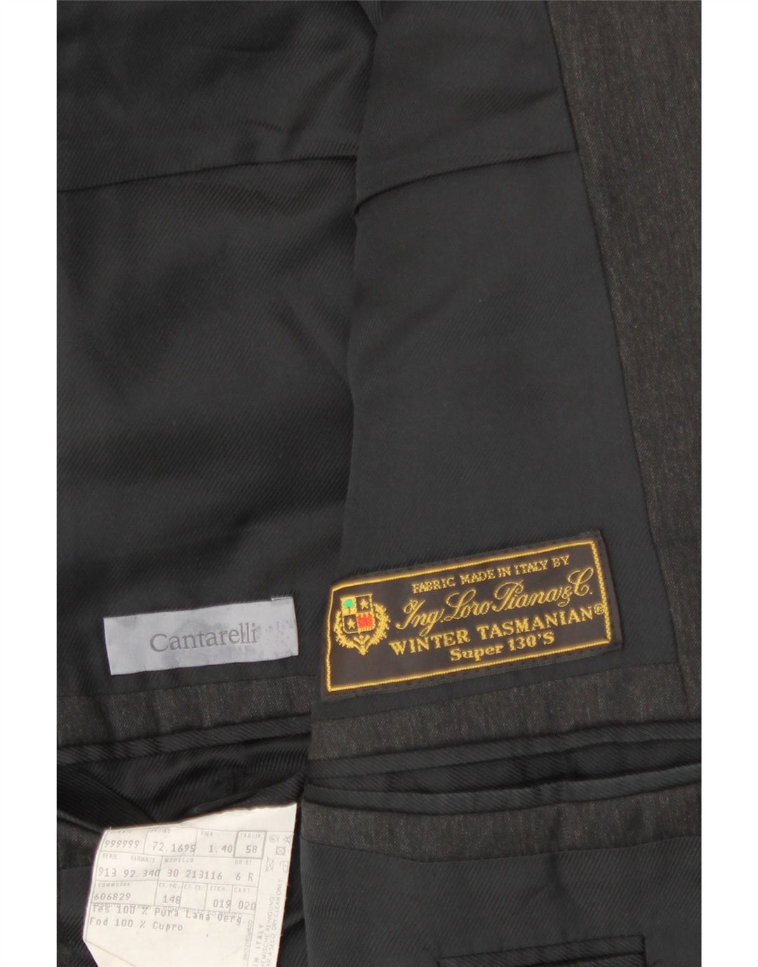 Мужской пиджак CANTARELLI Loro Piana на 2 пуговицах IT 58 4XL Серый