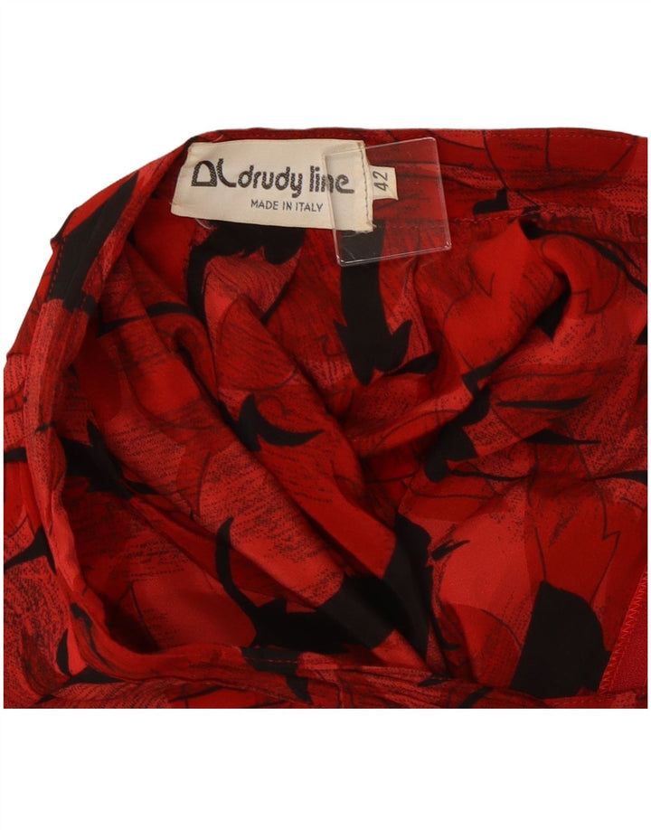 Винтажная женская плиссированная юбка с абстрактным узором IT 42 Medium W26 Red Classic