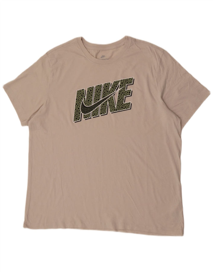 Мужская футболка с рисунком Nike Top 2XL, бежевый хлопок