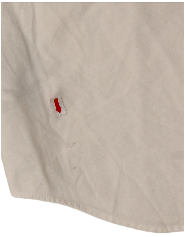 RALPH LAUREN Женская рубашка с коротким рукавом UK 16, большой размер, белый хлопок