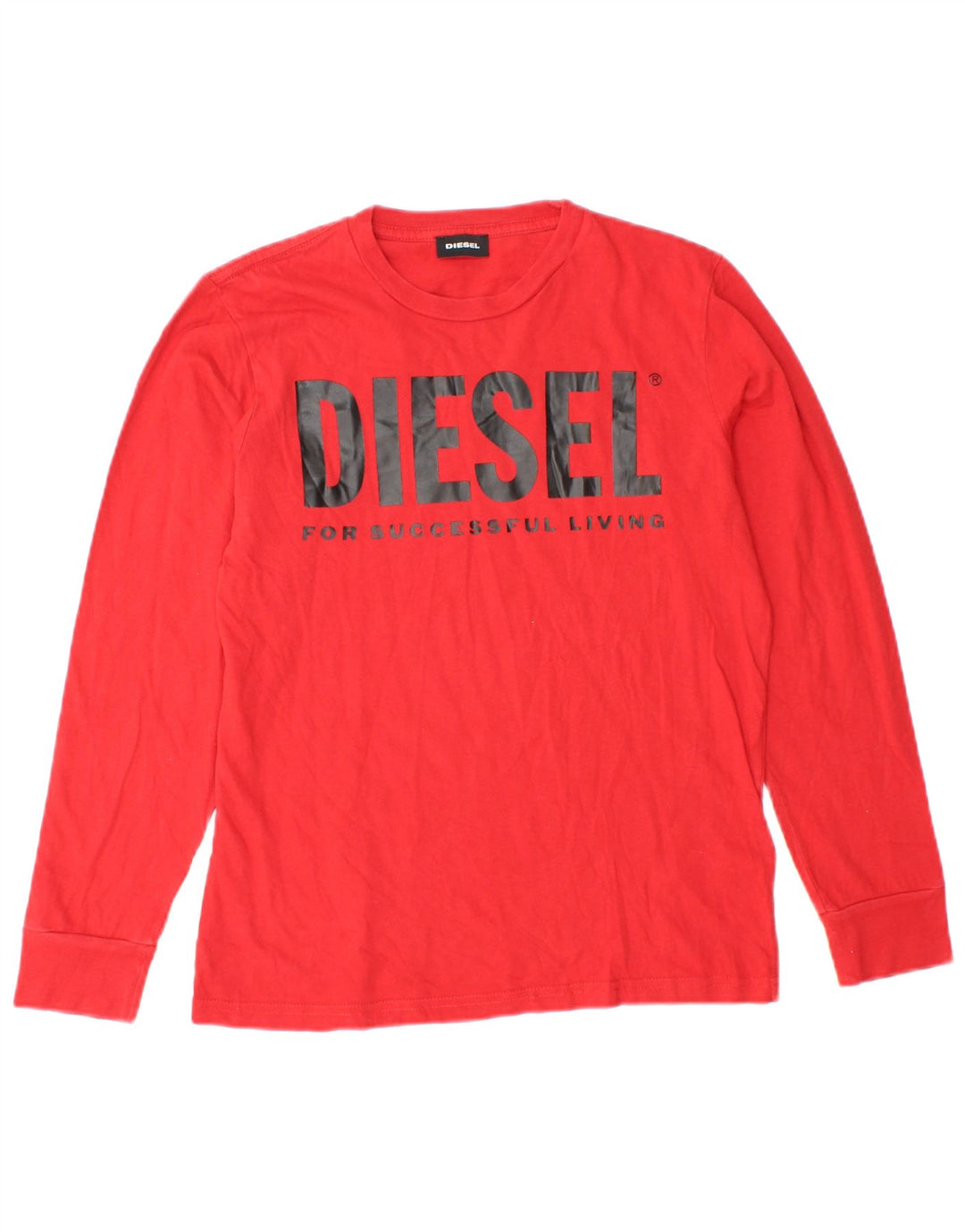 Топ с рисунком DIESEL для мальчиков с длинными рукавами, 11–12 лет, красный хлопок