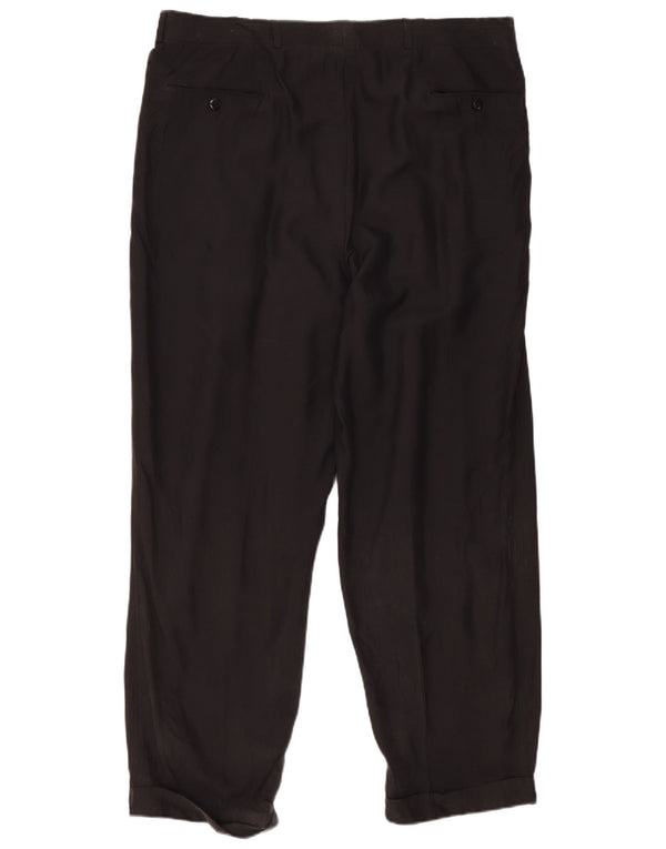 Мужские костюмные брюки Hugo Boss с привязкой EU 56 3XL W40 L31 черные шелковые классические