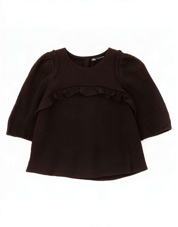 Женская укороченная блузка Zara UK 6 XS, черный хлопок