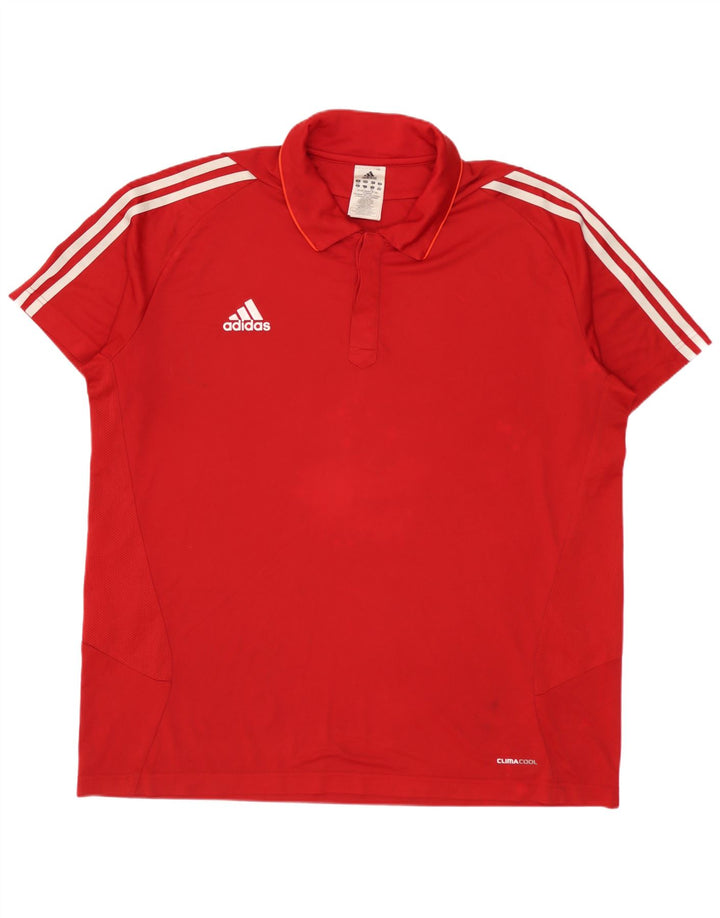 Мужская рубашка поло Adidas Climacool IT 50/52 2XL Красный полиэстер с цветными блоками
