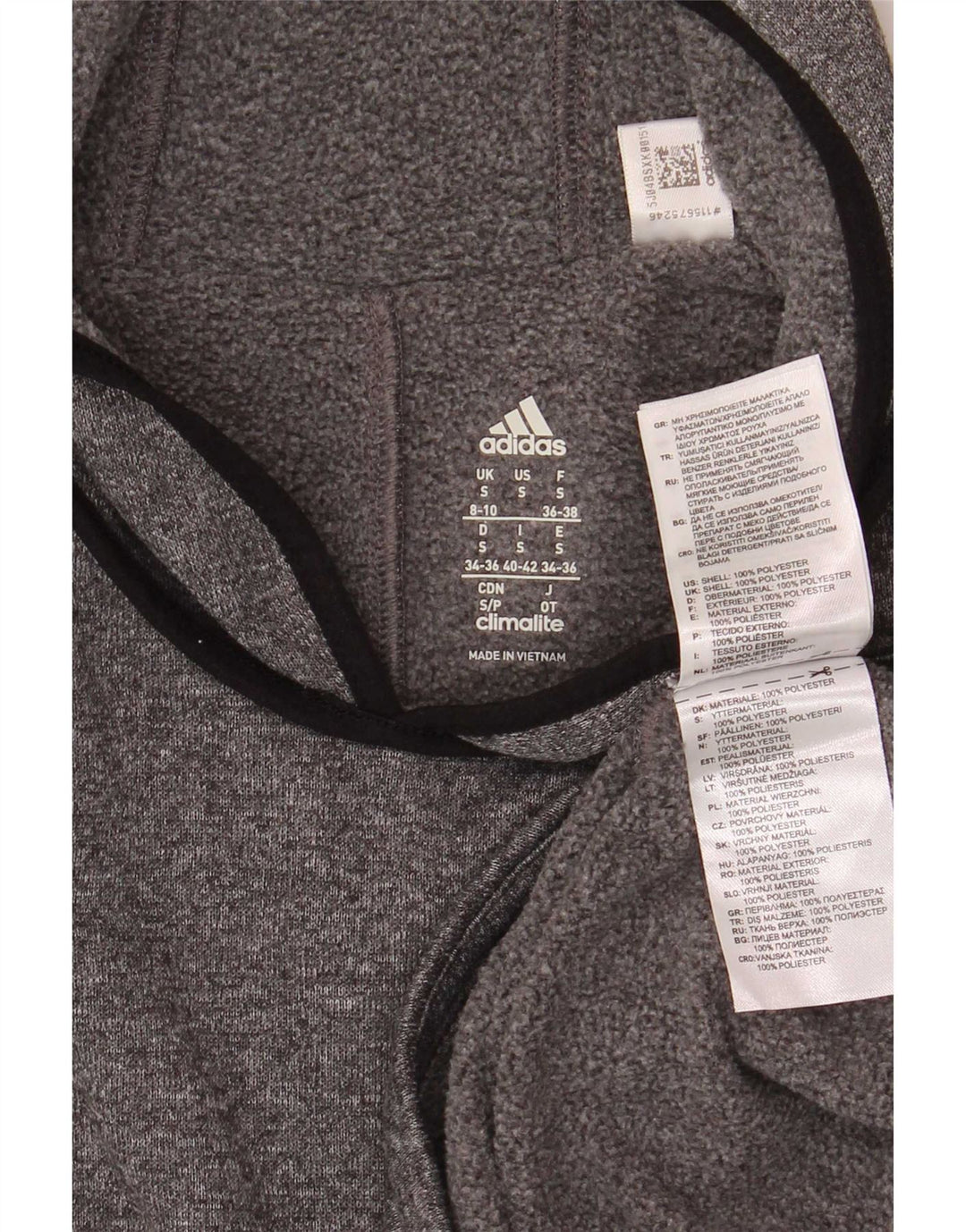 Женский джемпер с капюшоном Adidas Climalite UK 8/10, маленький серый полиэстер