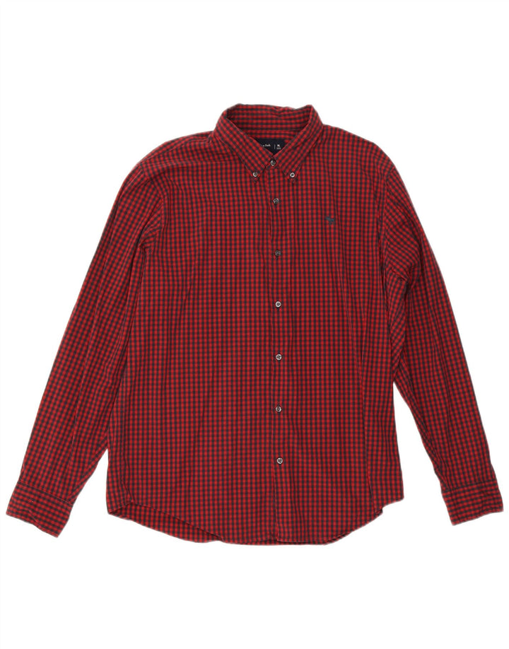 ABERCROMBIE & FITCH Mens Shirt XL Red Gingham Cotton