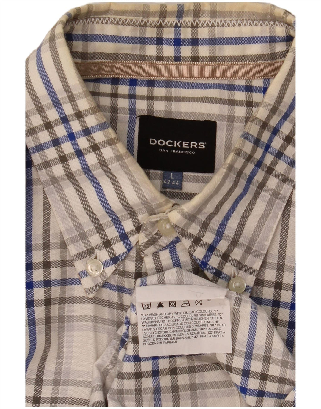 Мужская рубашка Dockers, размер 42/44, большая хлопковая разноцветная клетка