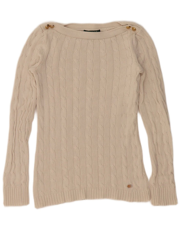 Женский джемпер с вырезом «лодочка» Ralph Lauren UK 6 XS Off White