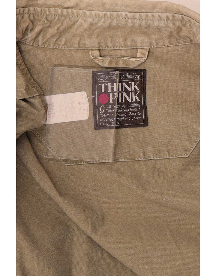 Мужская практичная куртка Think Pink UK 34 XS, хлопок цвета хаки