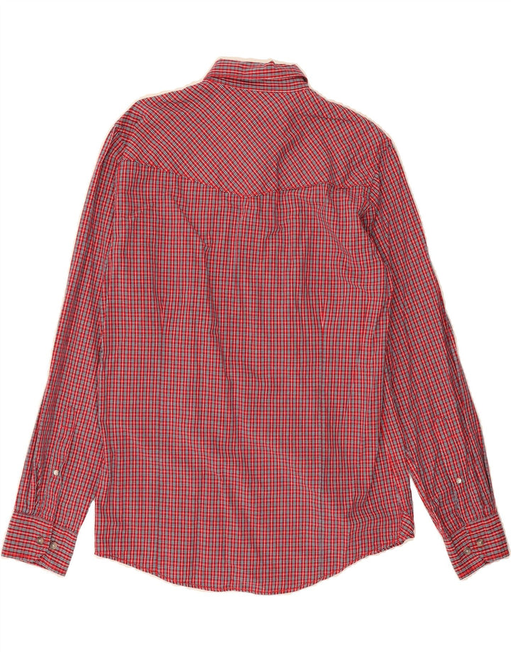 PECKOTT Mens Flannel Shirt Medium Red Check Vintage Peckott and Second-Hand Peckott from Messina Hembry 