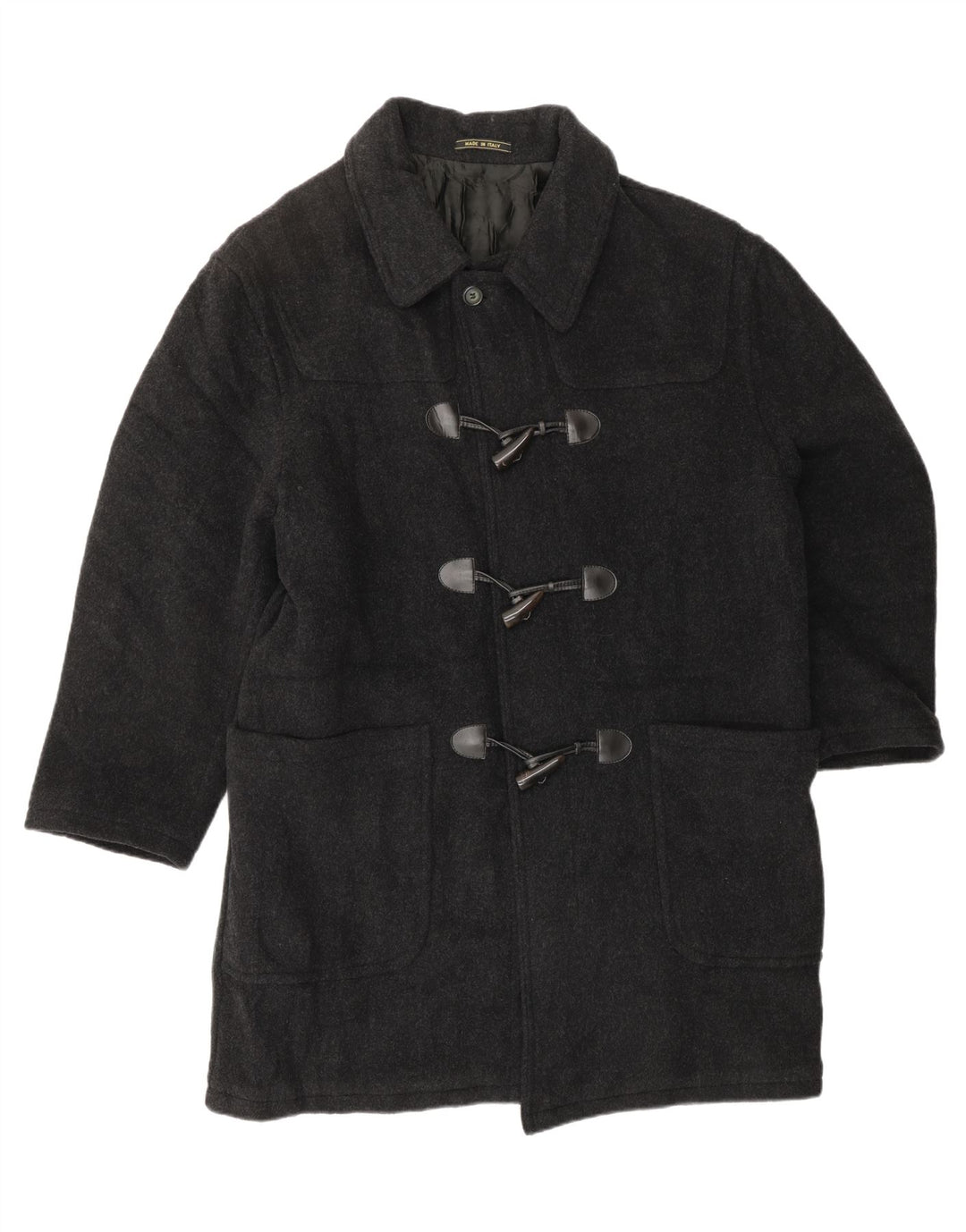 Мужской дафлкот VINTAGE UK 46 3XL Серый Шерстяной