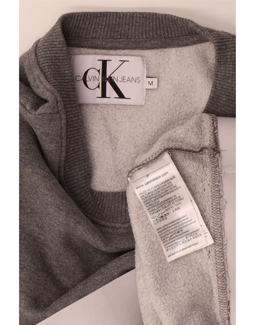 Женский укороченный свитшот Calvin Klein Jeans UK 14, средний серый