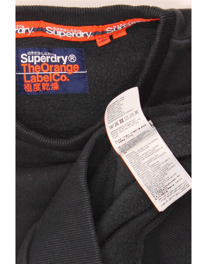 Мужской свитер Superdry, джемпер среднего размера, темно-синий, хлопок с цветными блоками