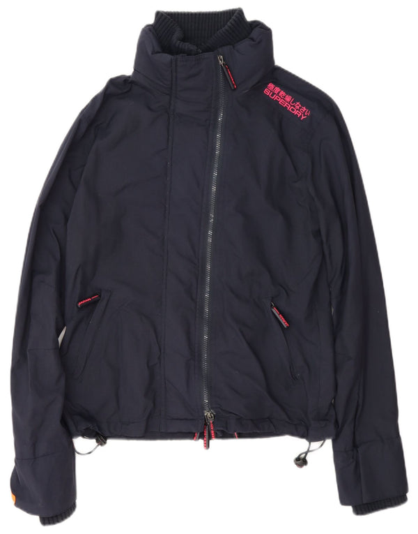 Женская дождевик Superdry UK 14, средний темно-синий, нейлон